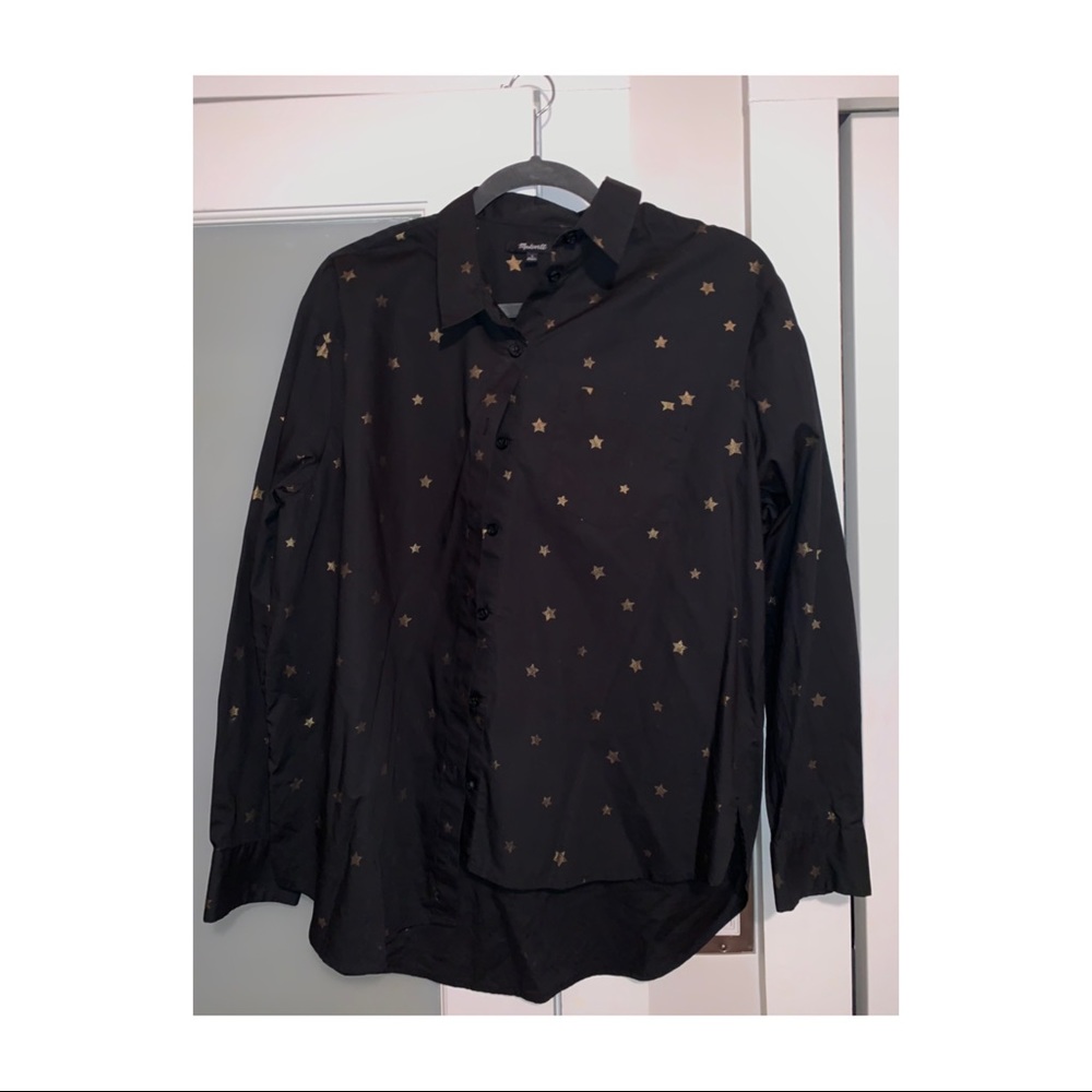 Madewell black & gold button down size L